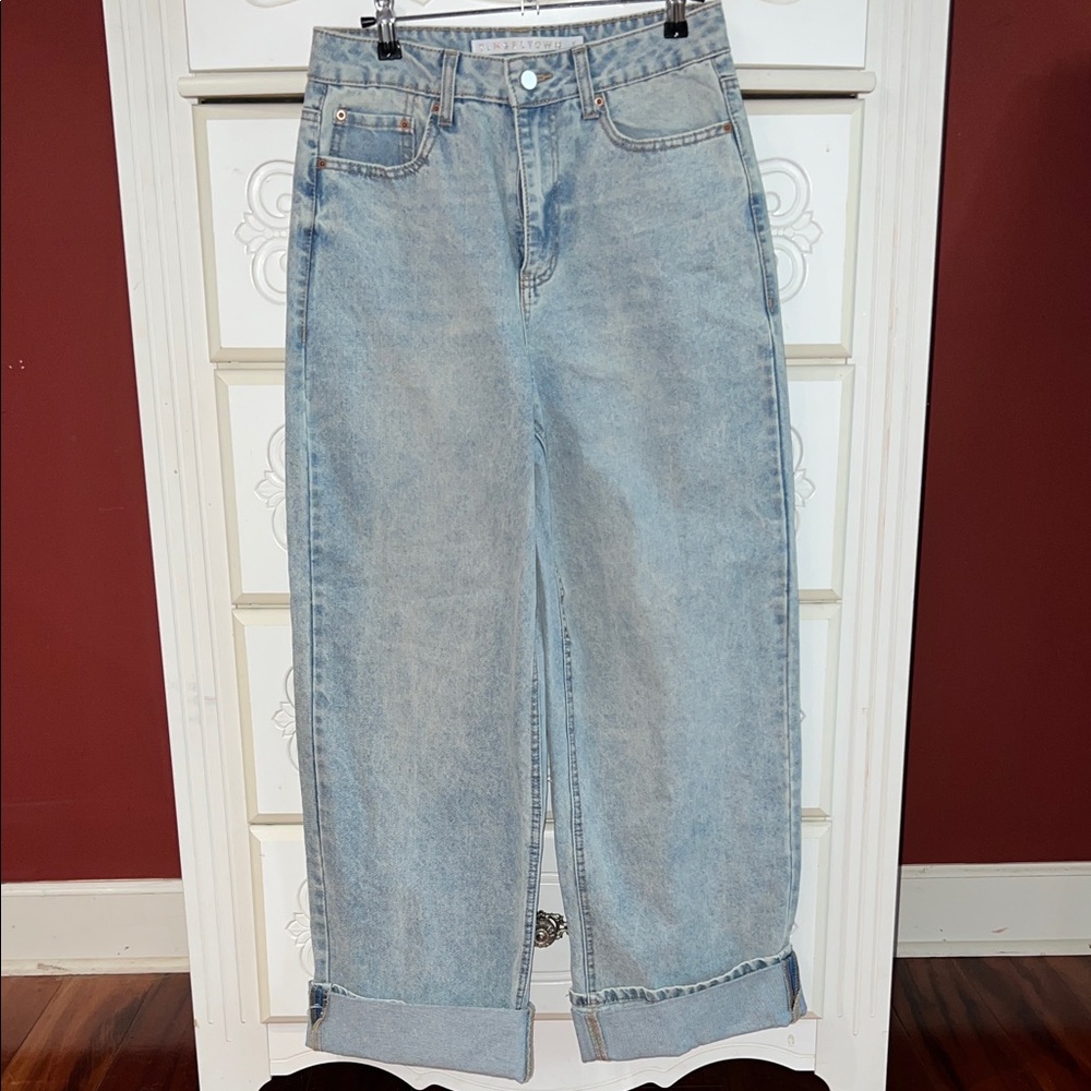 Tinseltown Light Blue wide leg cuff  Jeans